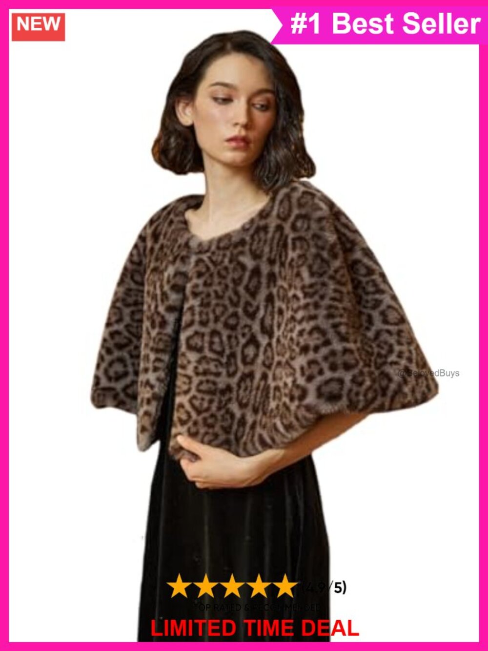 Faux Mink Fur Cape Sleeveless Capelet Hook Eye Winter Luxury Formal